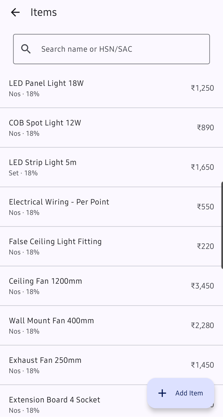 Your price list, saved